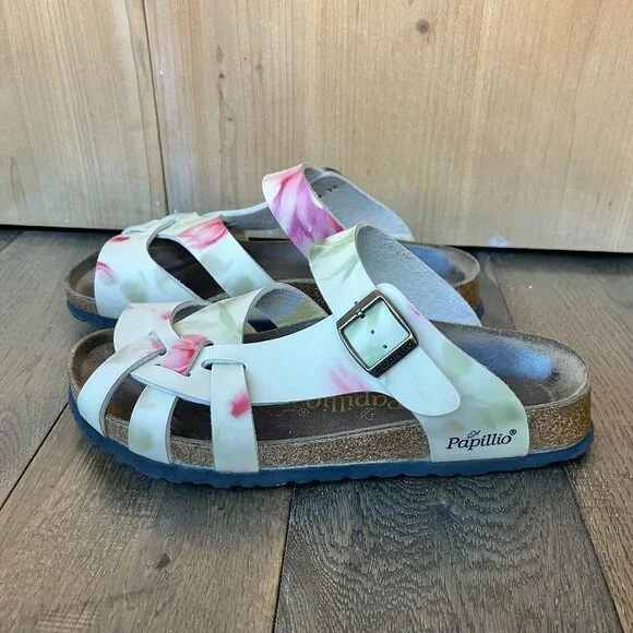 Papillio by Birkenstock Pisa Floral Print Sandals Size 38 Boho Comfort - Picture 2 of 6